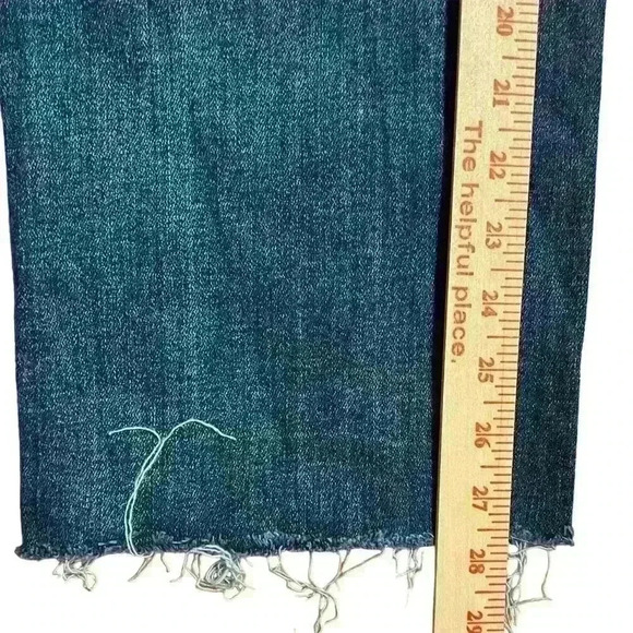 Judy Blue Straight Fit Distressed Denim Jeans Size 3 / 26 Dark Wash Stretchy - Picture 7 of 7